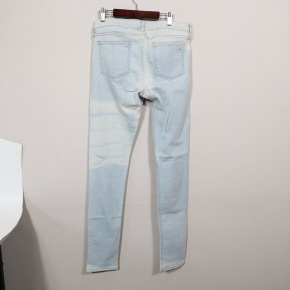 Rag & Bone Light Blue White Bleached Skinny Fit Denim Jeans SZ 30 Distressed Mid - Picture 4 of 12